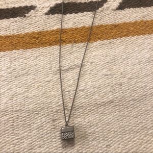 Madewell white brass box pendant necklace